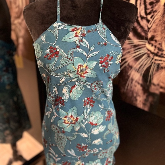 💕NWT- BEAUTIFUL BAND OF THE FREE TEAL HALTER DRESS SZ XS💕 - Picture 8 of 10